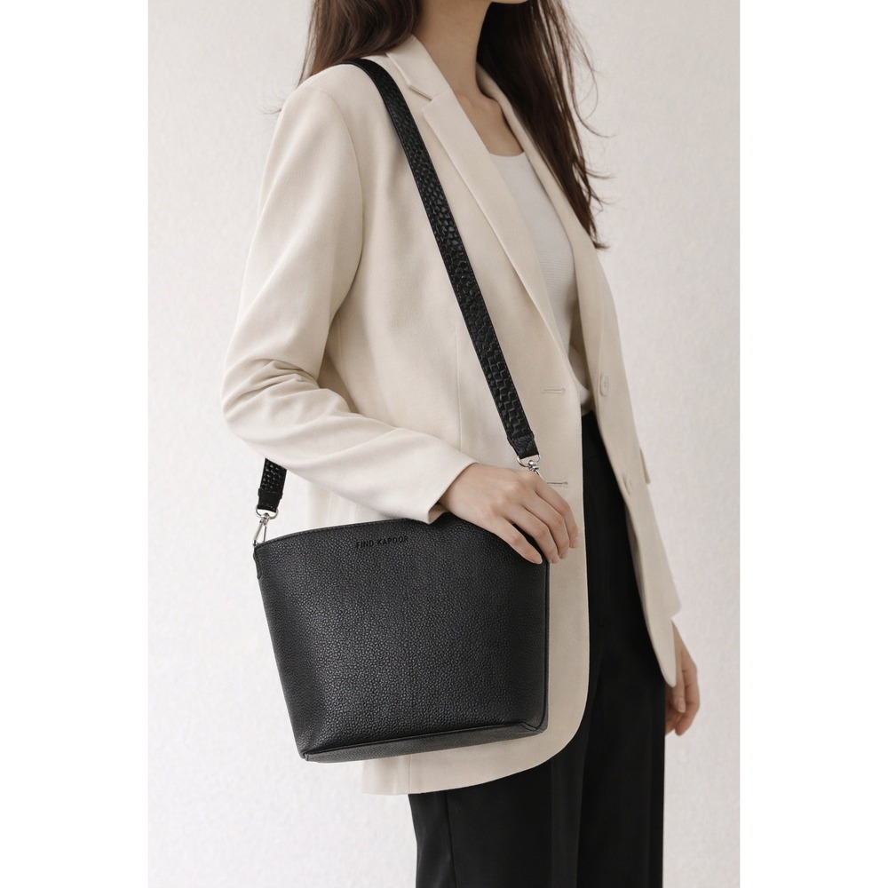 Find Kapoor Black Leather Shoulder Bag Minimalist Crossbody Korea